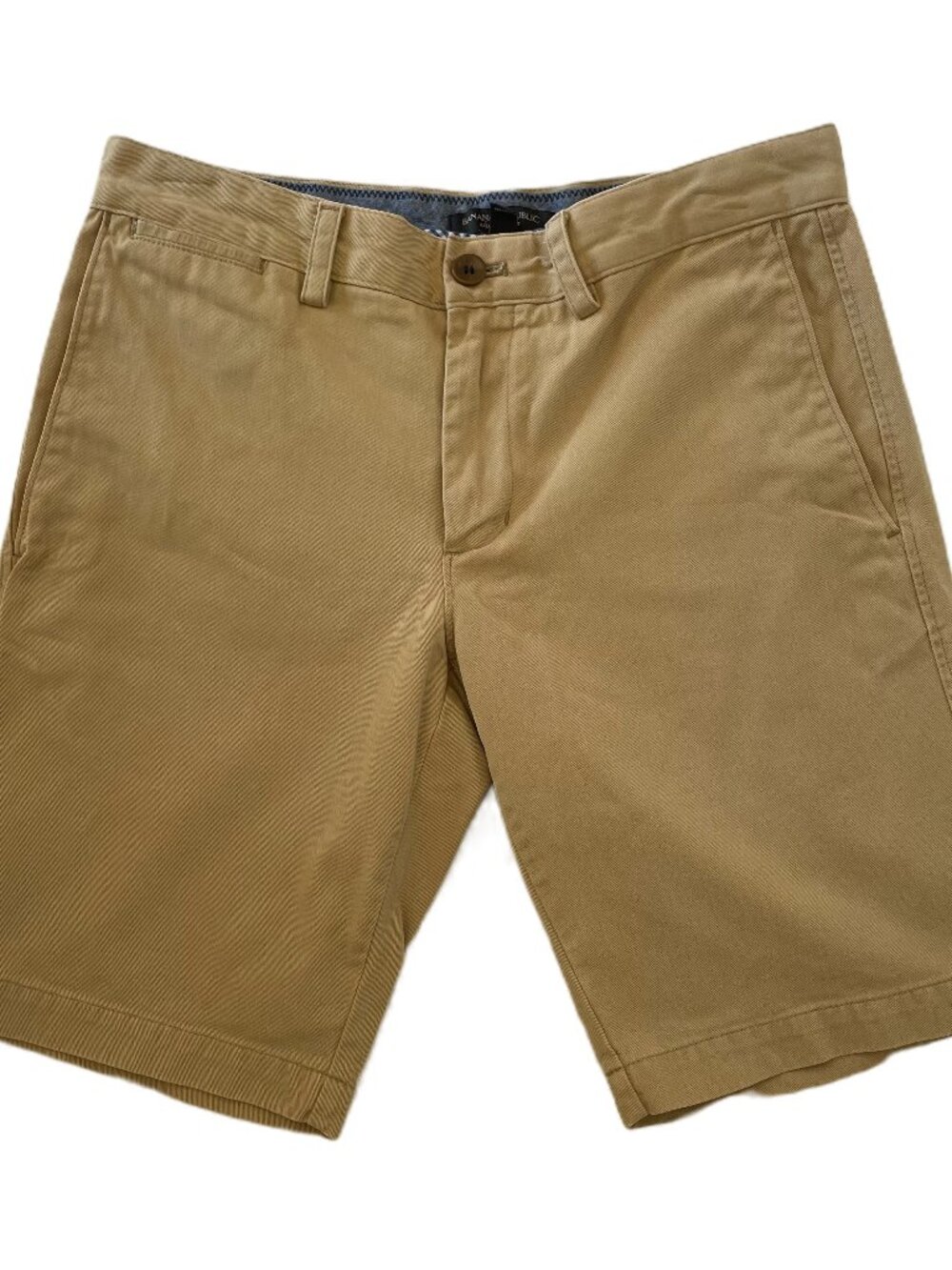 Banana Republic Men's Aiden Short Size 29 Chino Rustic Khaki Cotton Flat Front